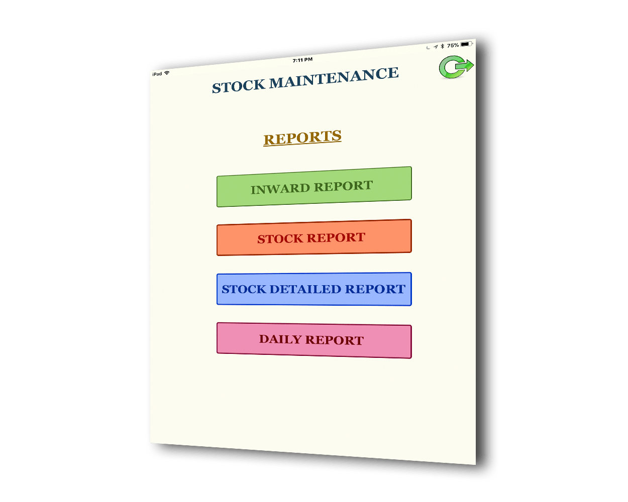 stock maintenance management sysytem
