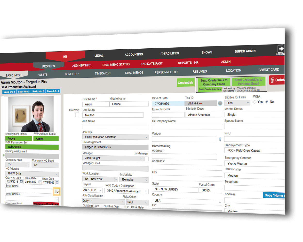 timecard staff management system