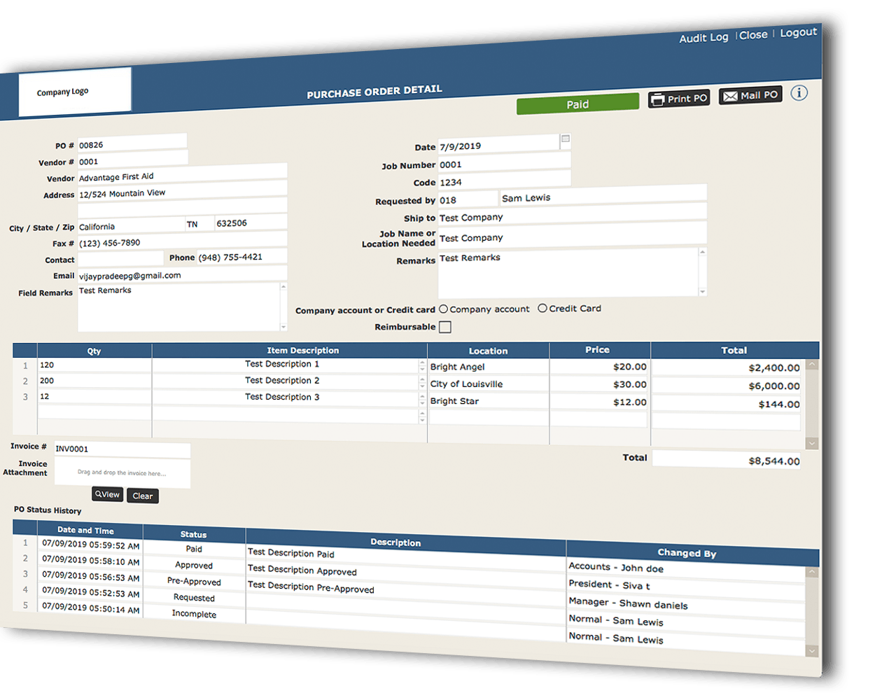filemaker pro template of purchase order